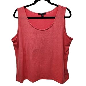 Gramercy 22 Top Sleeveless Coral Pink Tank Scoop Neck, Size XL